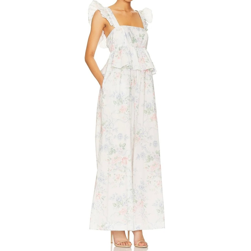Selkie Mrs. Darcy Weekender Jumpsuit XS NWT Floral Wide Leg Cottagecore